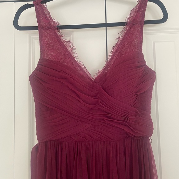 BHLDN size 2 maroon / cranberry floor length dress. Worn once. - Picture 2 of 4